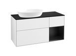 Villeroy und Boch Finion Waschtischunterschrank GA52PDGF 120cm, Abdeckplatte black matt, Emotion, Regale Black matt lacquer, Glossy white lacquer