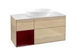 Villeroy und Boch Finion Waschtischunterschrank FA61HBPC 120cm, Abdeckplatte white matt, Regale Peony matt lacquer, Oak Veneer