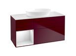Villeroy und Boch Finion Waschtischunterschrank FA61MTHB 120cm, Abdeckplatte white matt, Regale White matt lacquer, Peony Matt