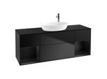 Villeroy und Boch Finion Waschtischunterschrank G982PDPD 160cm, Abdeckplatte black matt, Emotion, Regale Black matt lacquer, Black matt lacquer