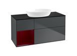 Villeroy und Boch Finion Waschtischunterschrank GA62HBHG 120cm, Abdeckplatte black matt, Emotion, Regale Peony matt lacquer, Midnight Blue Matt Lacquer