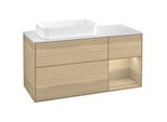Villeroy und Boch Finion Waschtischunterschrank F691PCPC 120x60,3x50,1cm, Regal rechts Oak Veneer, Oak Veneer