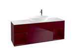 Villeroy und Boch Finion Waschtischunterschrank G981HBHB 160cm, Abdeckplatte white matt, Emotion, Regale Peony matt lacquer, Peony Matt
