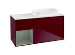 Villeroy und Boch Finion Waschtischunterschrank G681GMHB 120x60,3x50,1cm, Regal links Olive Matt Lacquer, Peony Matt