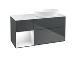 Villeroy und Boch Finion Waschtischunterschrank FA41GFHG 120cm, Abdeckplatte white matt, Regale Glossy white lacquer, Midnight Blue Matt Lacquer