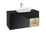 Villeroy und Boch Finion Waschtischunterschrank G832PCPD 120cm, Abdeckplatte black matt, Emotion, Regale Oak Veneer, Black matt lacquer