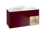 Villeroy und Boch Finion Waschtischunterschrank GA51PCHB 120cm, Abdeckplatte white matt, Emotion, Regale Oak Veneer, Peony Matt