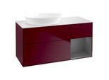 Villeroy und Boch Finion Waschtischunterschrank GA51GKHB 120cm, Abdeckplatte white matt, Emotion, Regale Anthracite matt lacquer, Peony Matt