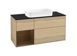 Villeroy und Boch Finion Waschtischunterschrank G702GNPC 120x60,3x50,1cm, Regal rechts Walnut veneer, Oak Veneer