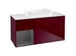 Villeroy und Boch Finion Waschtischunterschrank F701GKHB 120x60,3x50,1cm, Regal links Anthracite matt, Peony Matt
