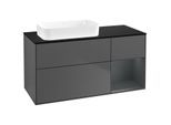 Villeroy und Boch Finion Waschtischunterschrank G692HGGK 120x60,3x50,1cm, Regal rechts Midnight Blue Matt Lacquer, Anthracite matt