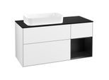 Villeroy und Boch Finion Waschtischunterschrank F692PDGF 120x60,3x50,1cm, Regal rechts Black matt lacquer, Glossy white lacquer