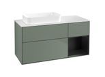 Villeroy und Boch Finion Waschtischunterschrank G691PDGM 120x60,3x50,1cm, Regal rechts Black matt lacquer, Olive Matt Lacquer