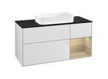 Villeroy und Boch Finion Waschtischunterschrank G712PCMT 120x60,3x50,1cm, Regal rechts Oak Veneer, White matt lacquer