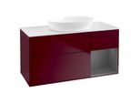 Villeroy und Boch Finion Waschtischunterschrank GA71GKHB 120cm, Abdeckplatte white matt, Emotion, Regale Anthracite matt lacquer, Peony Matt