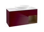 Villeroy und Boch Finion Waschtischunterschrank GA71GNHB 120cm, Abdeckplatte white matt, Emotion, Regale Walnut Veneer, Peony Matt