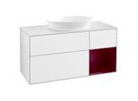 Villeroy und Boch Finion Waschtischunterschrank GA71HBGF 120cm, Abdeckplatte white matt, Emotion, Regale Peony matt lacquer, Glossy white lacquer