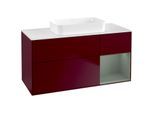 Villeroy und Boch Finion Waschtischunterschrank G711GMHB 120x60,3x50,1cm, Regal rechts Olive Matt Lacquer, Peony Matt