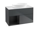 Villeroy und Boch Finion Waschtischunterschrank FA11PDHG 100cm, Abdeckplatte white matt, Regale Black matt lacquer, Midnight Blue Matt Lacquer
