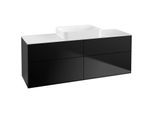 Villeroy und Boch Finion Waschtischunterschrank G73100PD 160x60,3x50,1cm, Glass White Matt, Black matt lacquer