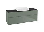 Villeroy und Boch Finion Waschtischunterschrank G73200GM 160x60,3x50,1cm, Glass Black Matt, Olive Matt Lacquer