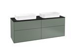 Villeroy und Boch Finion Waschtischunterschrank F72200GM 160x60,3x50,1cm, Glass Black Matt, Olive Matt Lacquer