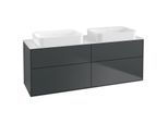 Villeroy und Boch Finion Waschtischunterschrank G72100HG 160x60,3x50,1cm, Glass White Matt, Midnight Blue Matt Lacquer