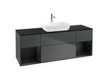 Villeroy und Boch Finion Waschtischunterschrank G862PDHG 160cm, Abdeckplatte black matt, Emotion, Regale Black matt lacquer, Midnight Blue Matt Lacquer