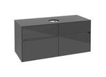 Villeroy und Boch Collaro Waschtischunterschrank C04100FP 120 x 54,8 x 50 cm, Waschtisch mittig, Glossy Grey