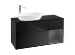 Villeroy und Boch Finion Waschtischunterschrank F932GKPD 120cm, Abdeckplatte black matt, Regale Anthracite matt lacquer, Black matt lacquer