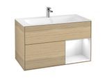Villeroy und Boch Finion Waschtischunterschrank F040GFPC 99,6x59,1x49,8cm, Regal rechts Glossy white lacquer, Oak Veneer
