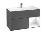Villeroy und Boch Finion Waschtischunterschrank F040GFGK 99,6x59,1x49,8cm, Regal rechts Glossy white lacquer, Anthracite matt