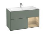 Villeroy und Boch Finion Waschtischunterschrank F040PCGM 99,6x59,1x49,8cm, Regal rechts Oak Veneer, Olive Matt Lacquer