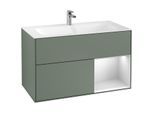 Villeroy und Boch Finion Waschtischunterschrank F040MTGM 99,6x59,1x49,8cm, Regal rechts White matt lacquer, Olive Matt Lacquer