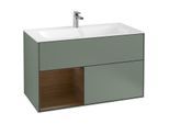 Villeroy und Boch Finion Waschtischunterschrank F030GNGM 99,6x59,1x49,8cm, Regal links Walnut veneer, Olive Matt Lacquer