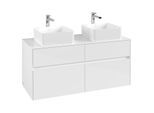 Villeroy und Boch Collaro Waschtischunterschrank C04400DH 120 x 54,8 x 50 cm, für 2 Waschtische, Glossy White