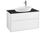 Villeroy und Boch Finion Waschtischunterschrank G88200GF 100x60,3cm, Emotion, Abdeckplatte black matt, Glossy white lacquer