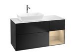 Villeroy und Boch Finion Waschtischunterschrank F811PCPD 120cm, Abdeckplatte white matt, Regale Oak Veneer, Black matt lacquer