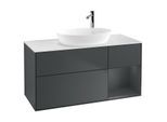 Villeroy und Boch Finion Waschtischunterschrank F951HGHG 120cm, Abdeckplatte white matt, Regale Midnight matt lacquer, Midnight Blue Matt Lacquer