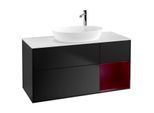 Villeroy und Boch Finion Waschtischunterschrank G951HBPD 120cm, Abdeckplatte white matt, Emotion, Regale Peony matt lacquer, Black matt lacquer