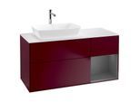 Villeroy und Boch Finion Waschtischunterschrank G811GKHB 120cm, Abdeckplatte white matt, Emotion, Regale Anthracite matt lacquer, Peony Matt