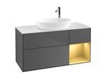 Villeroy und Boch Finion Waschtischunterschrank G951HFGK 120cm, Abdeckplatte white matt, Emotion, Regale Gold matt lacquer, Anthracite matt