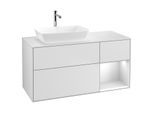 Villeroy und Boch Finion Waschtischunterschrank G811MTMT 120cm, Abdeckplatte white matt, Emotion, Regale White matt lacquer, White matt lacquer