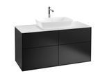 Villeroy und Boch Finion Waschtischunterschrank F79100PD 120x60,3cm, Abdeckplatte white matt, Black matt lacquer