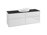 Villeroy und Boch Finion Waschtischunterschrank FA9200MT 160x60,3cm, Abdeckplatte black matt, White matt lacquer