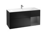 Villeroy und Boch Finion Waschtischunterschrank F070GKPD 119,6x59,1cm, Regal rechts Anthracite matt, Black matt lacquer