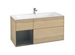 Villeroy und Boch Finion Waschtischunterschrank F060HGPC 119,6x59,1cm, Regal links Midnight Blue Matt Lacquer, Oak Veneer