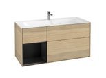 Villeroy und Boch Finion Waschtischunterschrank F060PDPC 119,6x59,1cm, Regal links Black matt lacquer, Oak Veneer