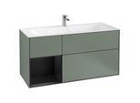 Villeroy und Boch Finion Waschtischunterschrank F060PDGM 119,6x59,1cm, Regal links Black matt lacquer, Olive Matt Lacquer