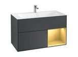 Villeroy und Boch Finion Waschtischunterschrank G040HFHG 99,6x59,1cm, Emotion, Regal rechts Gold matt, Midnight Blue Matt Lacquer